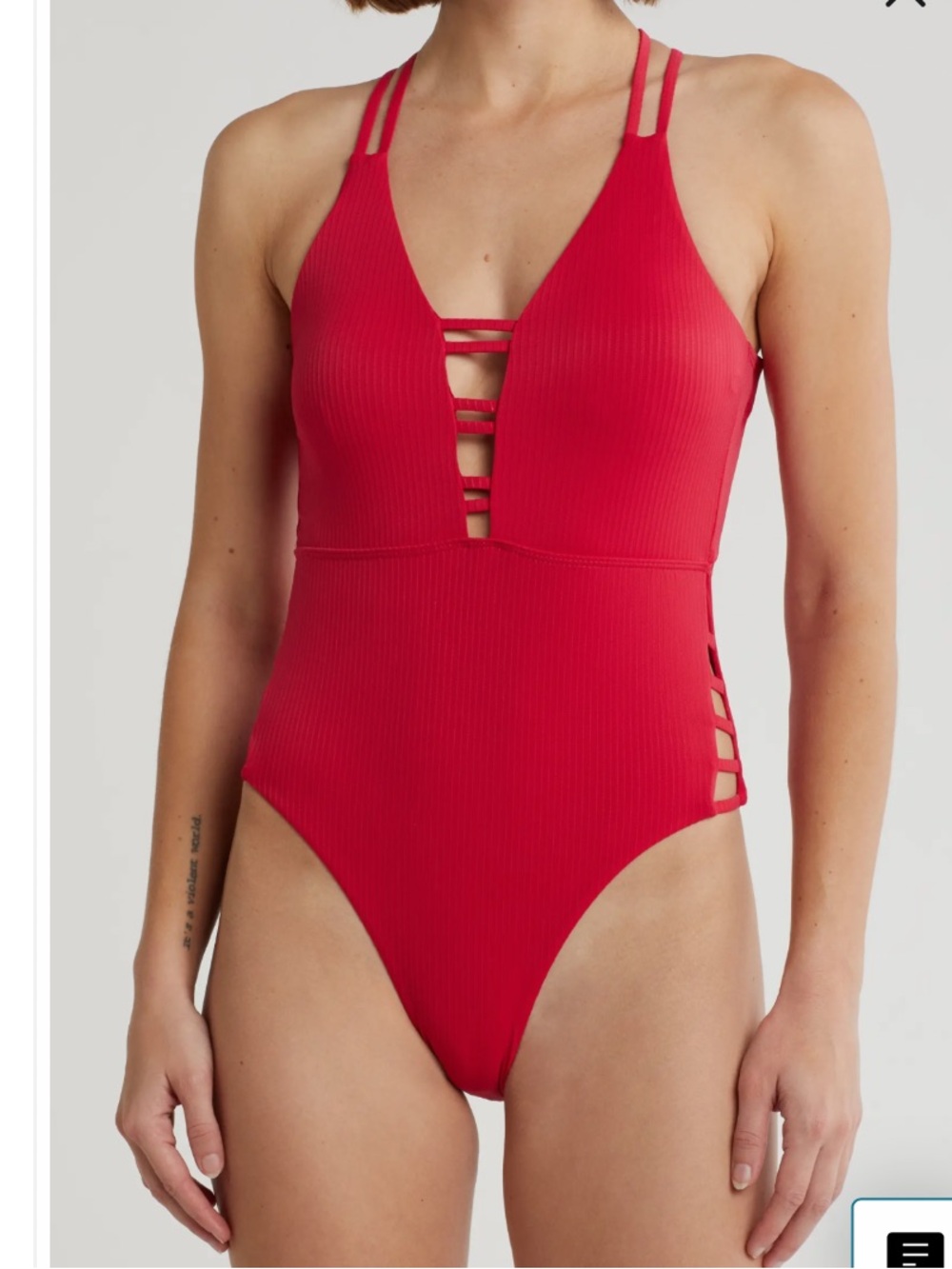 Nicole Miller New York Ribbed Cutout One-Piece Swimsuit